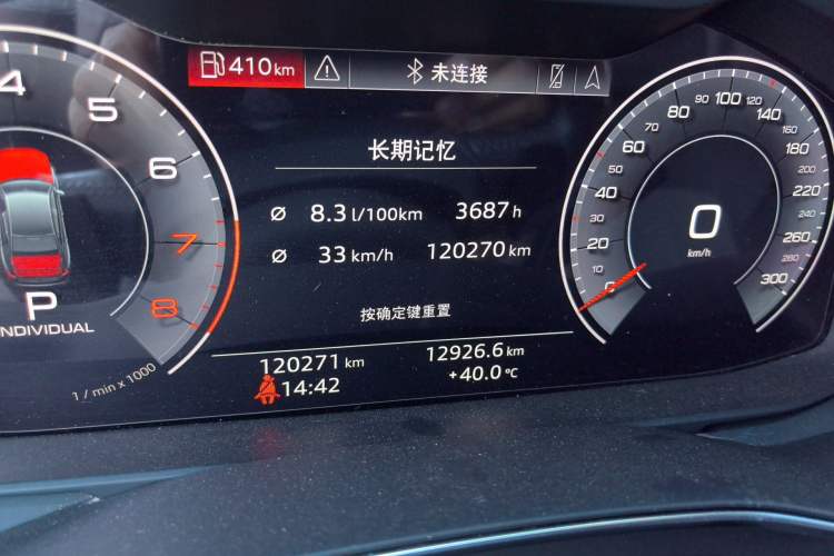 Used Audi A6L 2020 40 TFSI Luxury Dynamic Edition Odometer Close Up