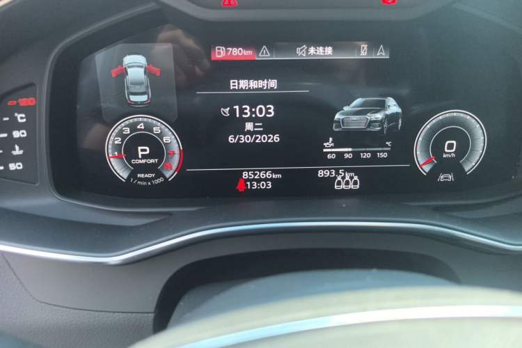 Used Audi A6L 2020 45 TFSI Prestige Dynamic Edition Odometer Close Up