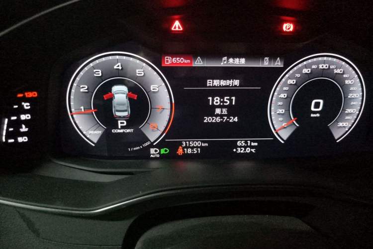 Used Audi A6L 2020 45 TFSI Prestige Dynamic Edition Odometer Close Up