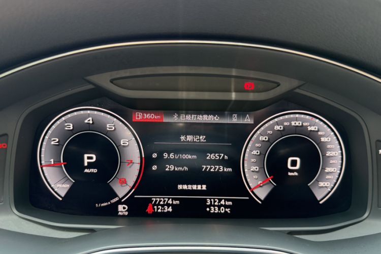 Used Audi A6L 2020 45 TFSI Prestige Dynamic Edition Odometer Close Up