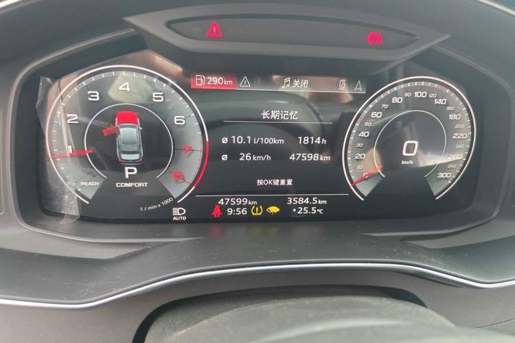 Used Audi A6L 2021 45 TFSI Prestige Dynamic Edition Odometer Close Up
