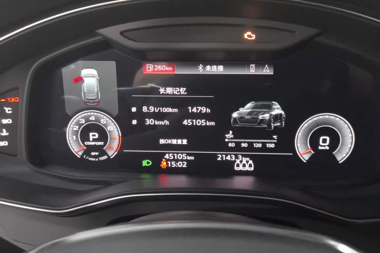 Used Audi A6L 2021 40 TFSI Luxury Prestige Edition Odometer Close Up