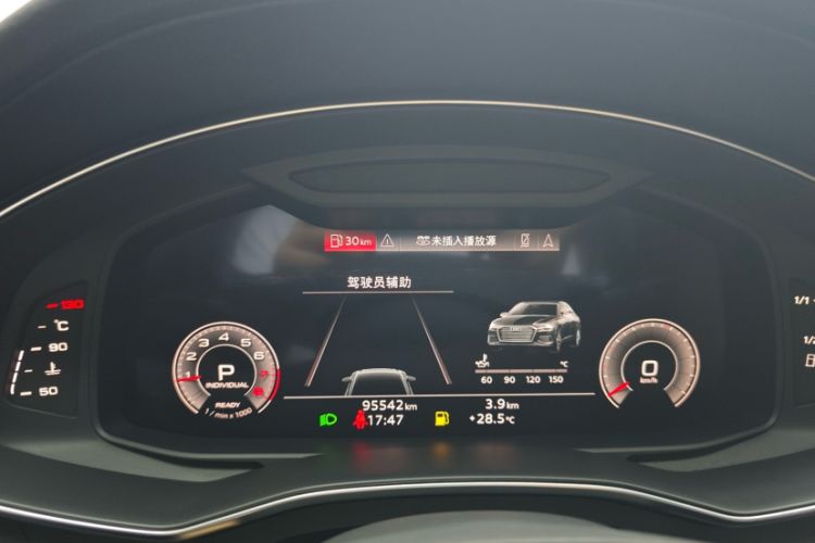 Used Audi A6L 2021 40 TFSI Luxury Prestige Edition Odometer Close Up