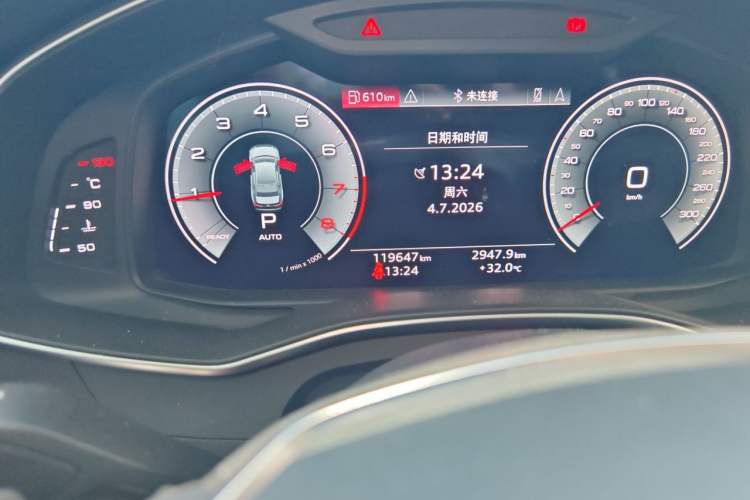 Used Audi A6L 2021 40 TFSI Luxury Prestige Edition Odometer Close Up