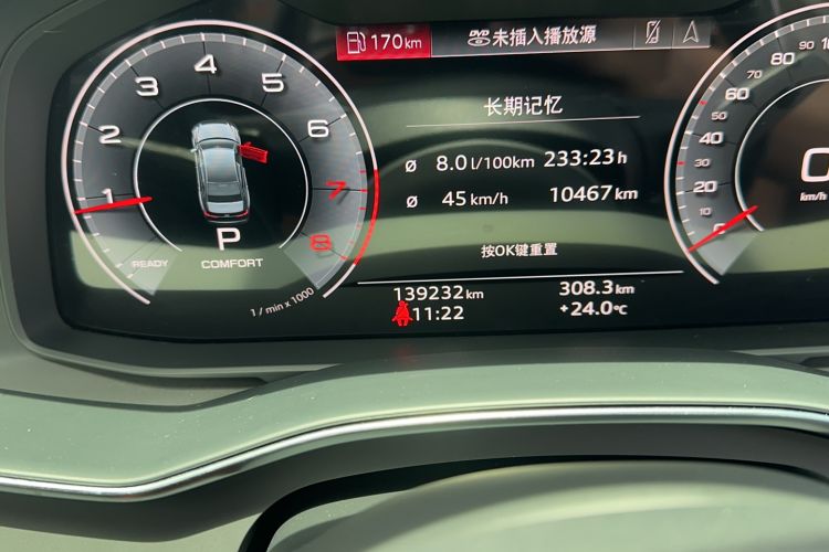 Used Audi A6L 2021 40 TFSI Luxury Prestige Edition Odometer Close Up