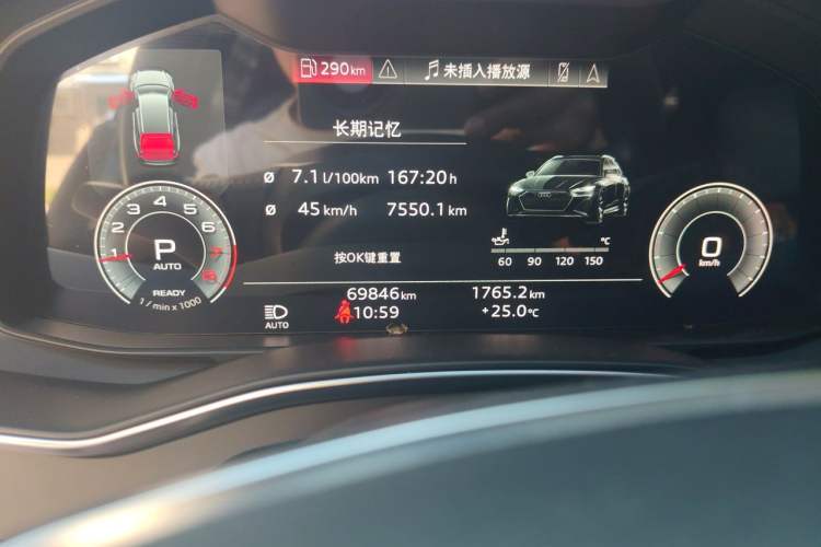 Used Audi A6L 2021 45 TFSI Prestige Dynamic Edition Odometer Close Up