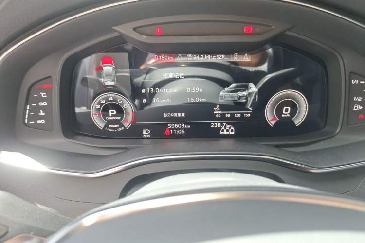 Used Audi A6L 2021 40 TFSI Luxury Dynamic Edition Odometer Close Up