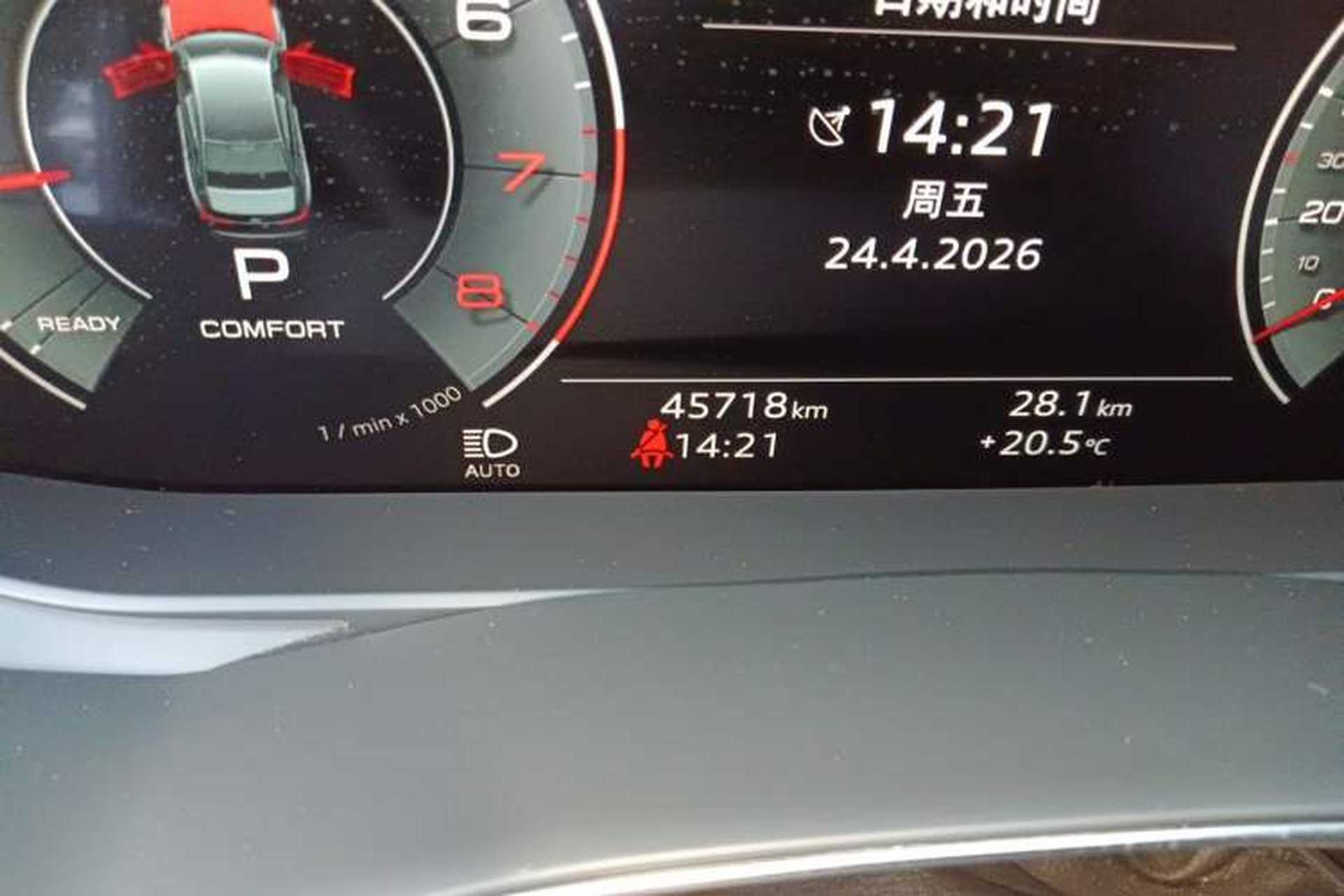 Used Audi A6L 2022 45 TFSI quattro Prestige Dynamic Edition Odometer Close Up