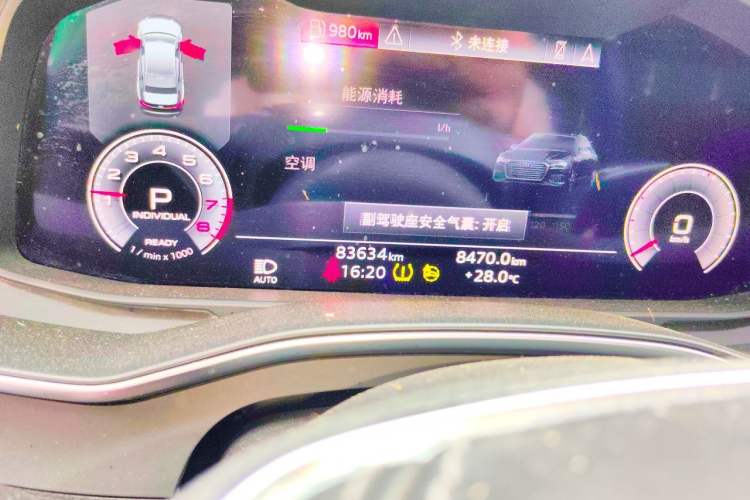 Used Audi A6L 2022 40 TFSI Luxury Dynamic Model Odometer Close Up