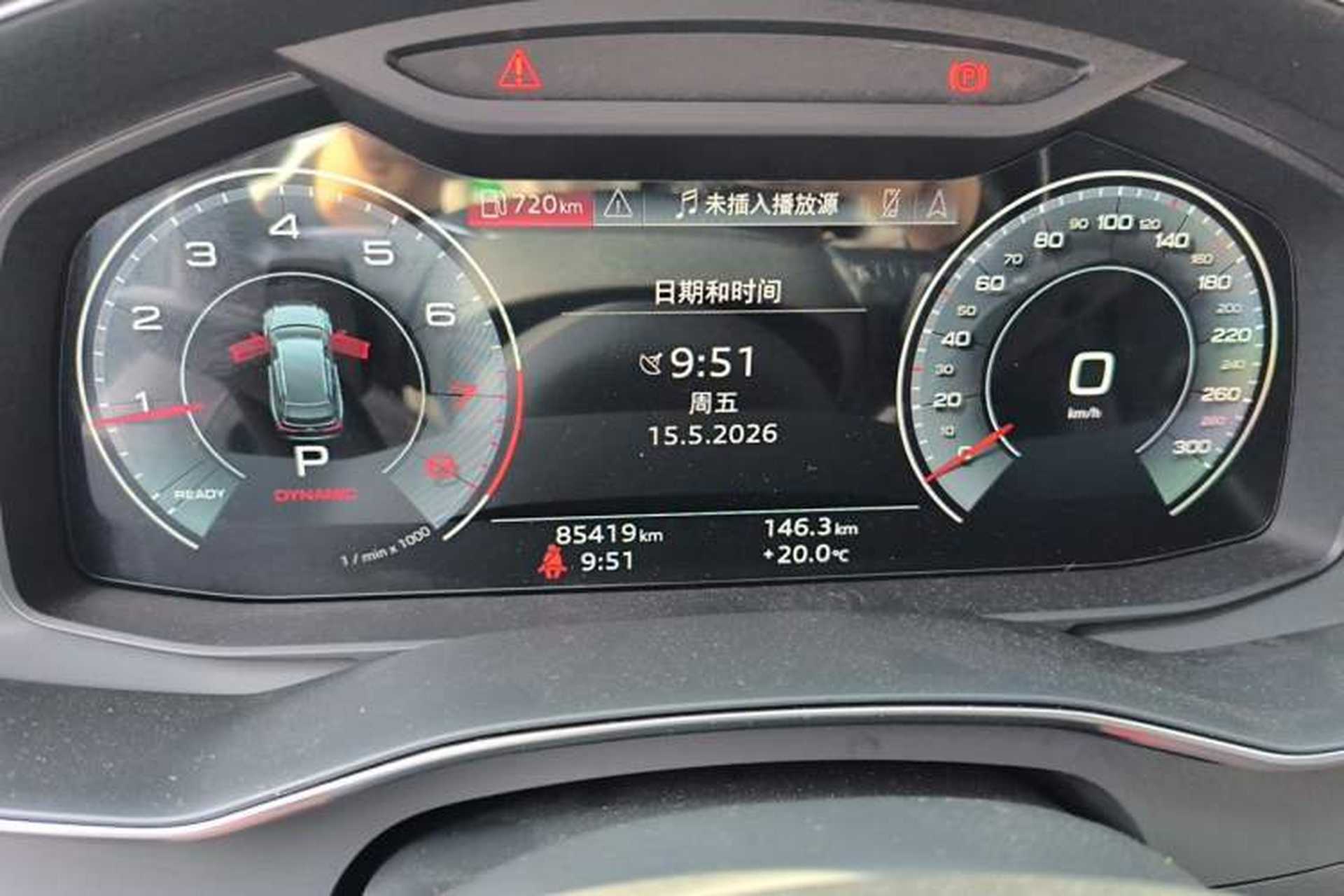 Used Audi A6L 2022 40 TFSI Luxury Dynamic Model Odometer Close Up