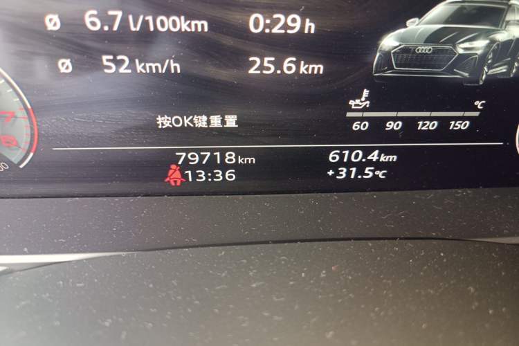 Used Audi A6L 2022 45 TFSI Prestige Dynamic Edition Odometer Close Up