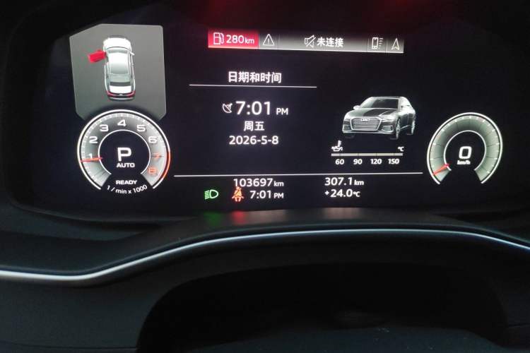 Used Audi A6L 2022 45 TFSI Prestige Dynamic Edition Odometer Close Up