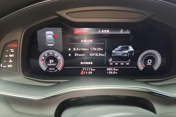 Used Audi A6L 2023 40 TFSI Luxury Dynamic Model Instrument Cluster