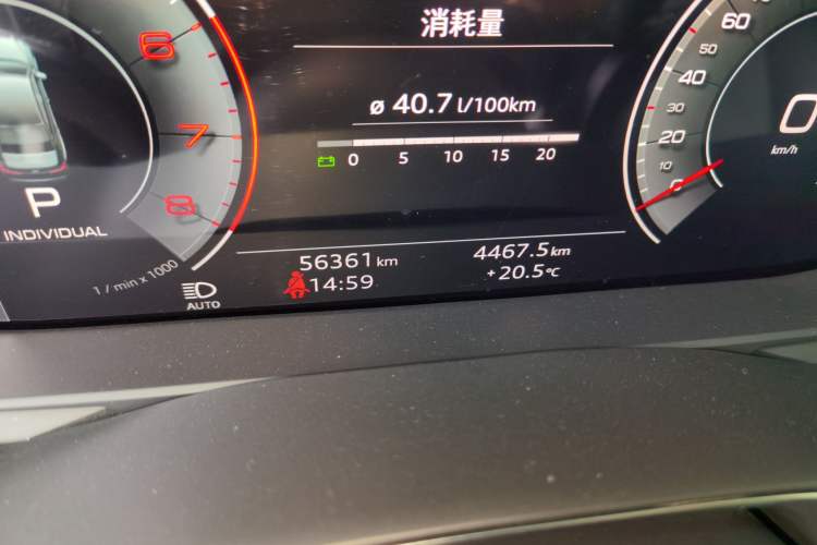 Used Audi A6L 2023 40 TFSI Luxury Dynamic Model Odometer Close Up