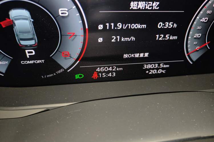 Used Audi A6L 2023 45 TFSI Prestige Dynamic Edition Odometer Close Up