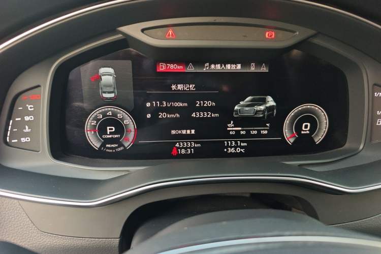 Used Audi A6L 2023 Revised 45 TFSI Prestige Dynamic Edition Odometer Close Up