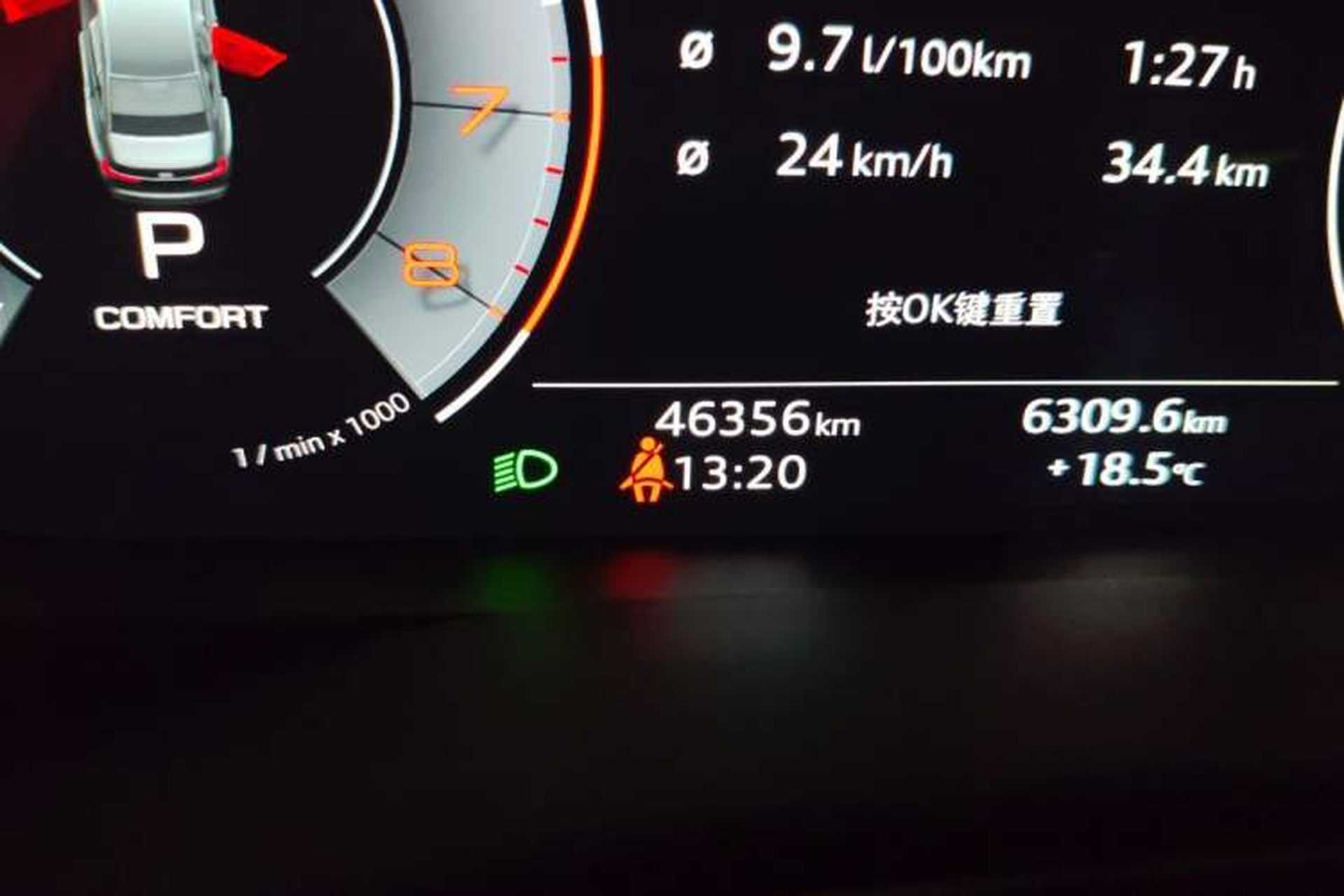 Used Audi A6L 2023 40 TFSI Luxury Dynamic Model Odometer Close Up