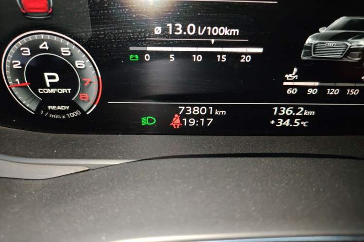 Used Audi A6L 2023 45 TFSI Prestige Dynamic Edition Odometer Close Up