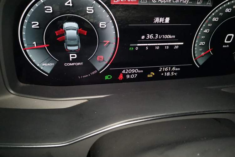 Used Audi A6L 2023 40 TFSI Luxury Dynamic Model Odometer Close Up