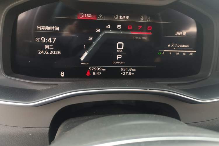 Used Audi A6L 2024 40 TFSI Luxury Dynamic Edition Odometer Close Up