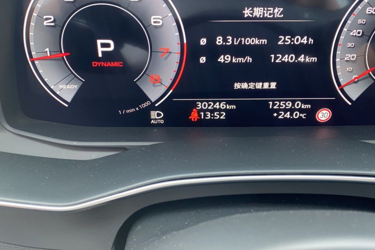 Used Audi A6L 2024 45 TFSI Prestige Dynamic Edition Odometer Close Up