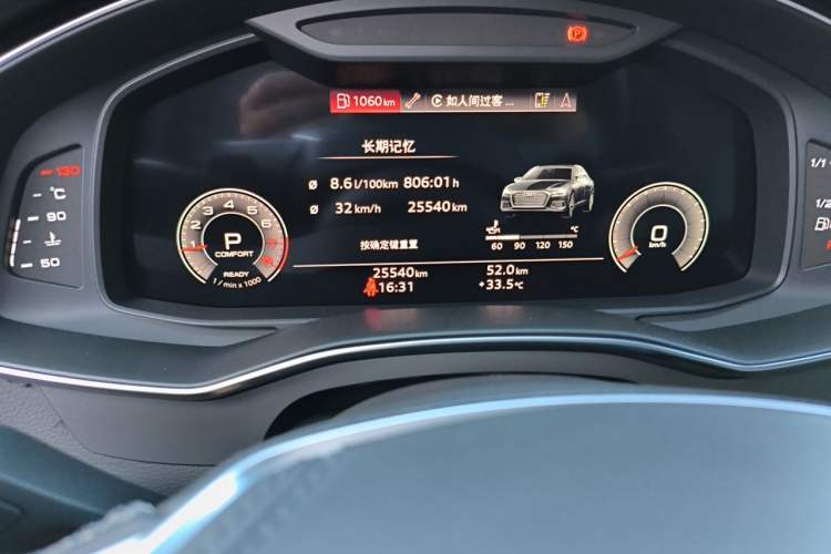 Used Audi A6L 2024 45 TFSI Prestige Dynamic Edition Odometer Close Up