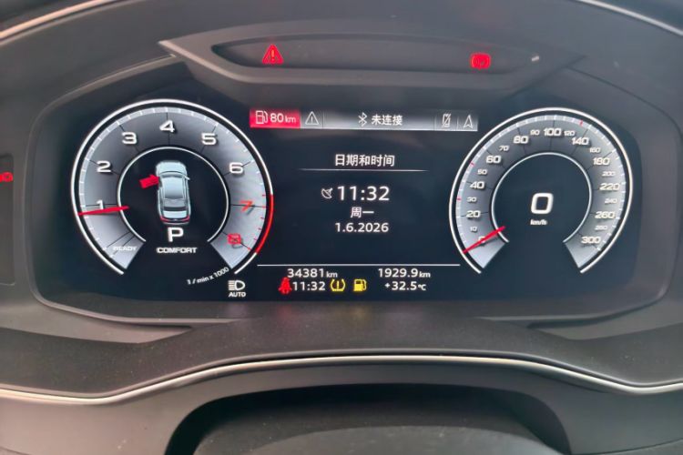 Used Audi A6L 2024 45 TFSI Prestige Elegant Edition Odometer Close Up
