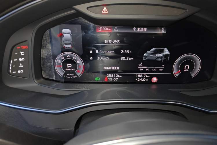 Used Audi A6L 2025 45 TFSI Prestige Dynamic Edition Odometer Close Up