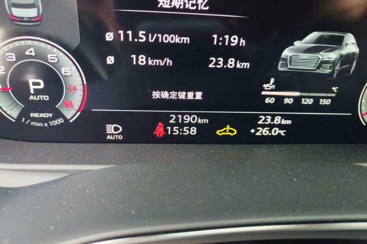 Used Audi A6L 2025 45 TFSI Prestige Dynamic Edition Odometer Close Up