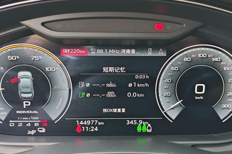 Used Audi A6L New Energy 2020 55 TFSI e quattro Odometer Close Up