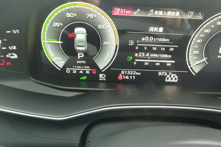 Used Audi A6L New Energy 2020 55 TFSI e quattro Odometer Close Up