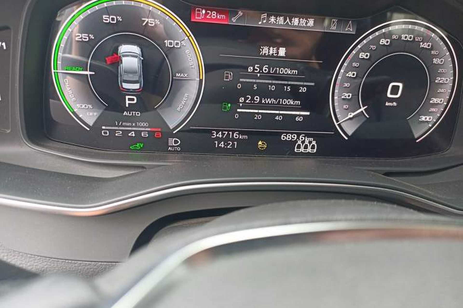 Used Audi A6L New Energy 2020 55 TFSI e quattro Odometer Close Up