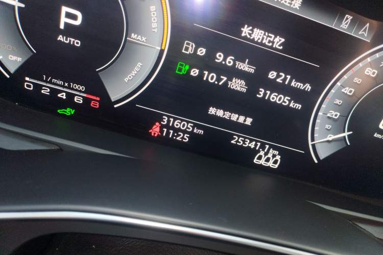 Used Audi A6L New Energy 2020 55 TFSI e quattro Odometer Close Up