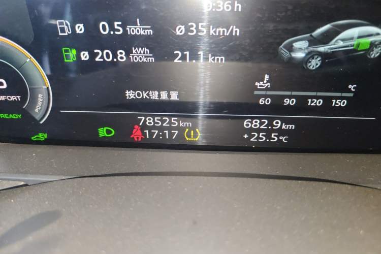 Used Audi A6L New Energy 2020 55 TFSI e quattro Odometer Close Up