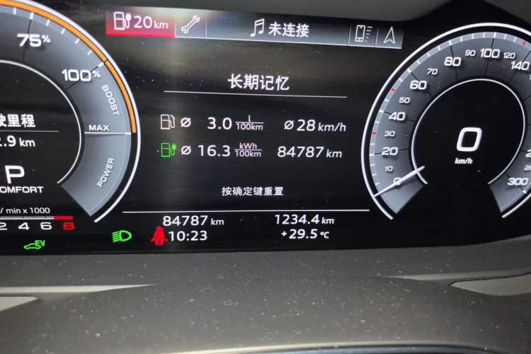 Used Audi A6L New Energy 2020 55 TFSI e quattro Odometer Close Up