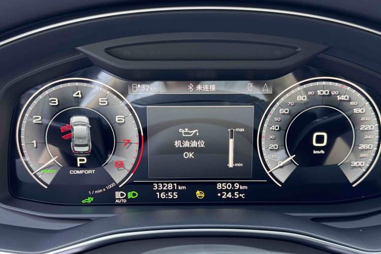 Used Audi A6L New Energy 2022 55 TFSI e quattro Odometer Close Up
