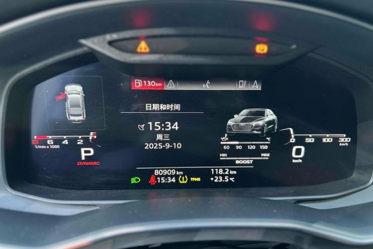 Used Audi A7 2019 55 TFSI quattro Dynamic Edition Odometer Close Up