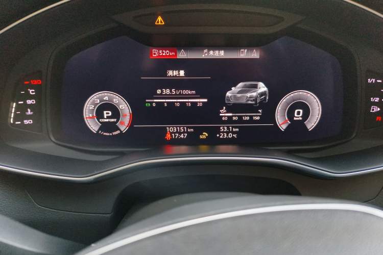 Used Audi A7 2020 45 TFSI Prestige Edition Odometer Close Up