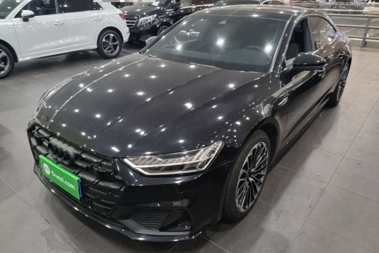 Used Audi A7L 2022 45 TFSI quattro S-line Visionary Edition Obsidian Black Package Guazi used car, China used car export, Used car for sale, Used cars, Cheapest cars for sale