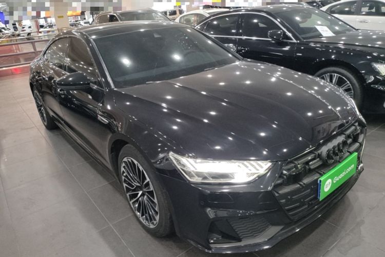 Used Audi A7L 2022 45 TFSI quattro S-line Visionary Edition Obsidian Black Package Front Right 45 Deg