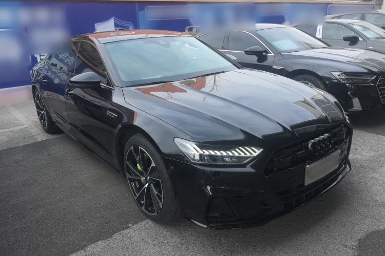 Used Audi A7L 2022 45 TFSI quattro S-line Visionary Edition Obsidian Black Package Front Right 45 Deg