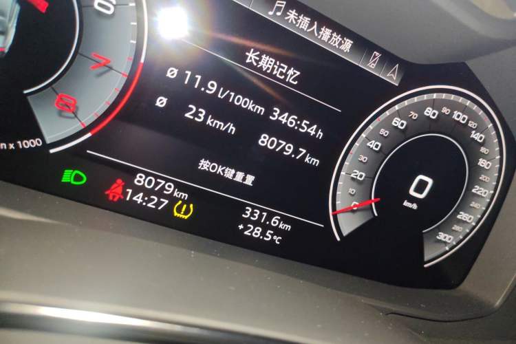 Used Audi A7L 2022 45 TFSI quattro S-line Black Warrior Edition Odometer Close Up