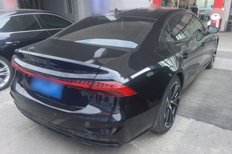 Used Audi A7L 2022 45 TFSI quattro S-line Visionary Edition Obsidian Black Package Rear Right 45 Deg