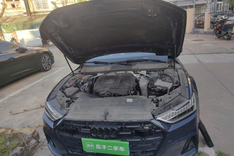 Used Audi A7L 2022 45 TFSI quattro S-line Visionary Edition Obsidian Black Package Engine Bay