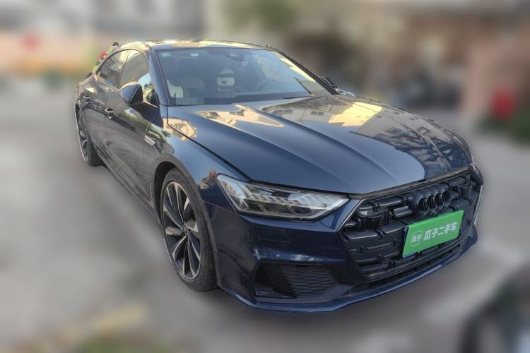 Used Audi A7L 2022 45 TFSI quattro S-line Visionary Edition Obsidian Black Package Front Right 45 Deg