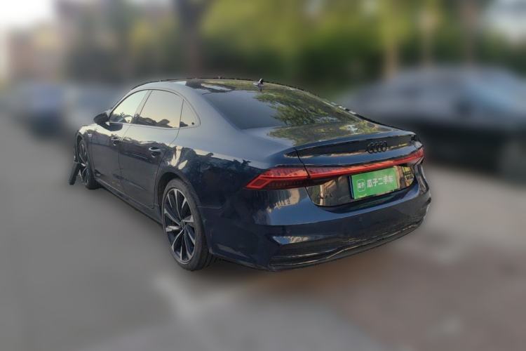 Used Audi A7L 2022 45 TFSI quattro S-line Visionary Edition Obsidian Black Package Rear Left 45 Deg
