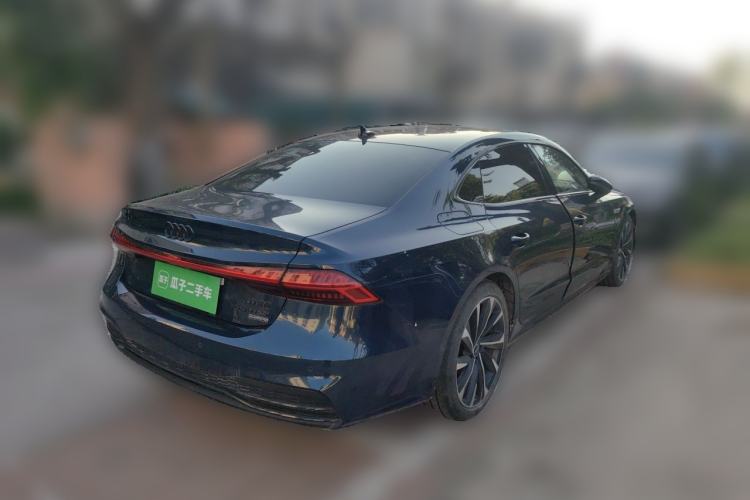 Used Audi A7L 2022 45 TFSI quattro S-line Visionary Edition Obsidian Black Package Rear Right 45 Deg