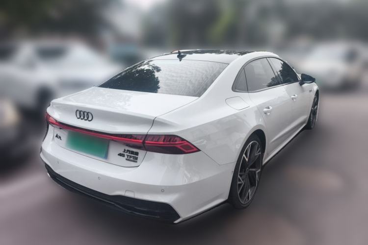 Used Audi A7L 2022 45 TFSI quattro S-line White Mage Edition Rear Right 45 Deg