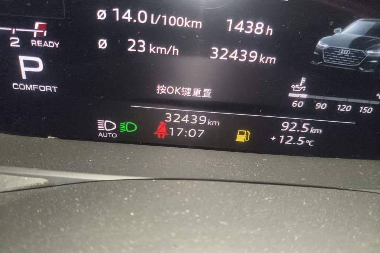 Used Audi A7L 2022 55 TFSI quattro S-line Edition One First Edition Odometer Close Up