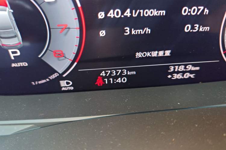 Used Audi A7L 2022 55 TFSI quattro S-line Edition One First Edition Odometer Close Up